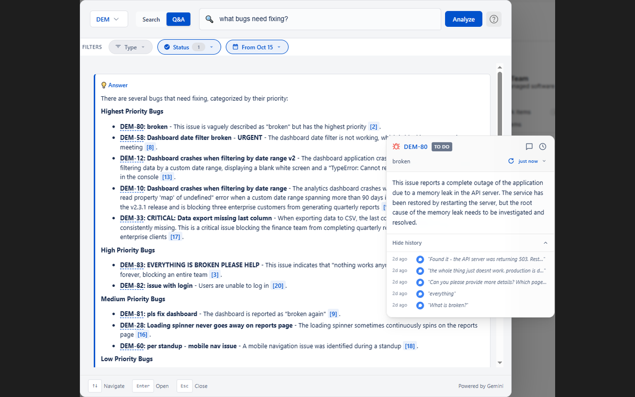 Semantic search with AI answers